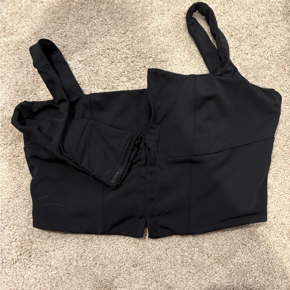 Black corset crop top